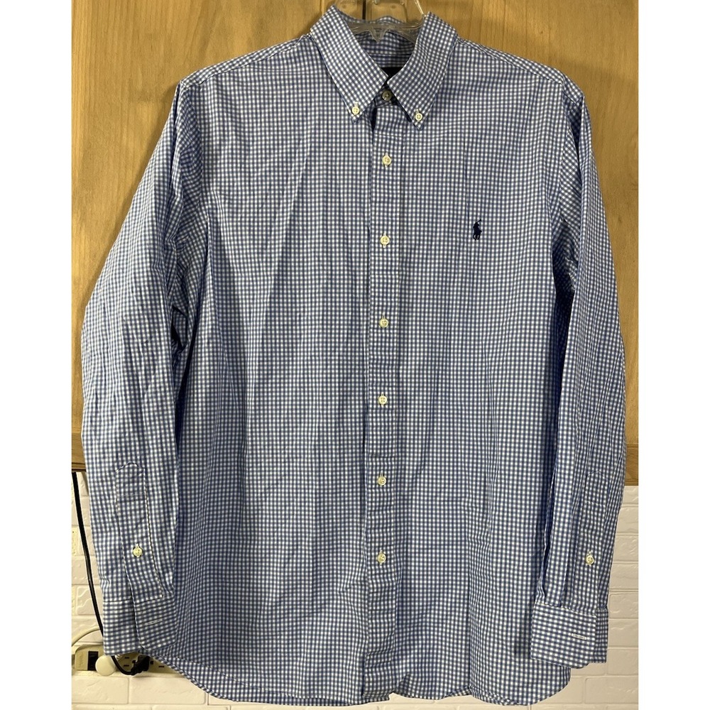 Ralph Lauren Shirt Mens Size XL Classic Fit Button Down Blue White Check